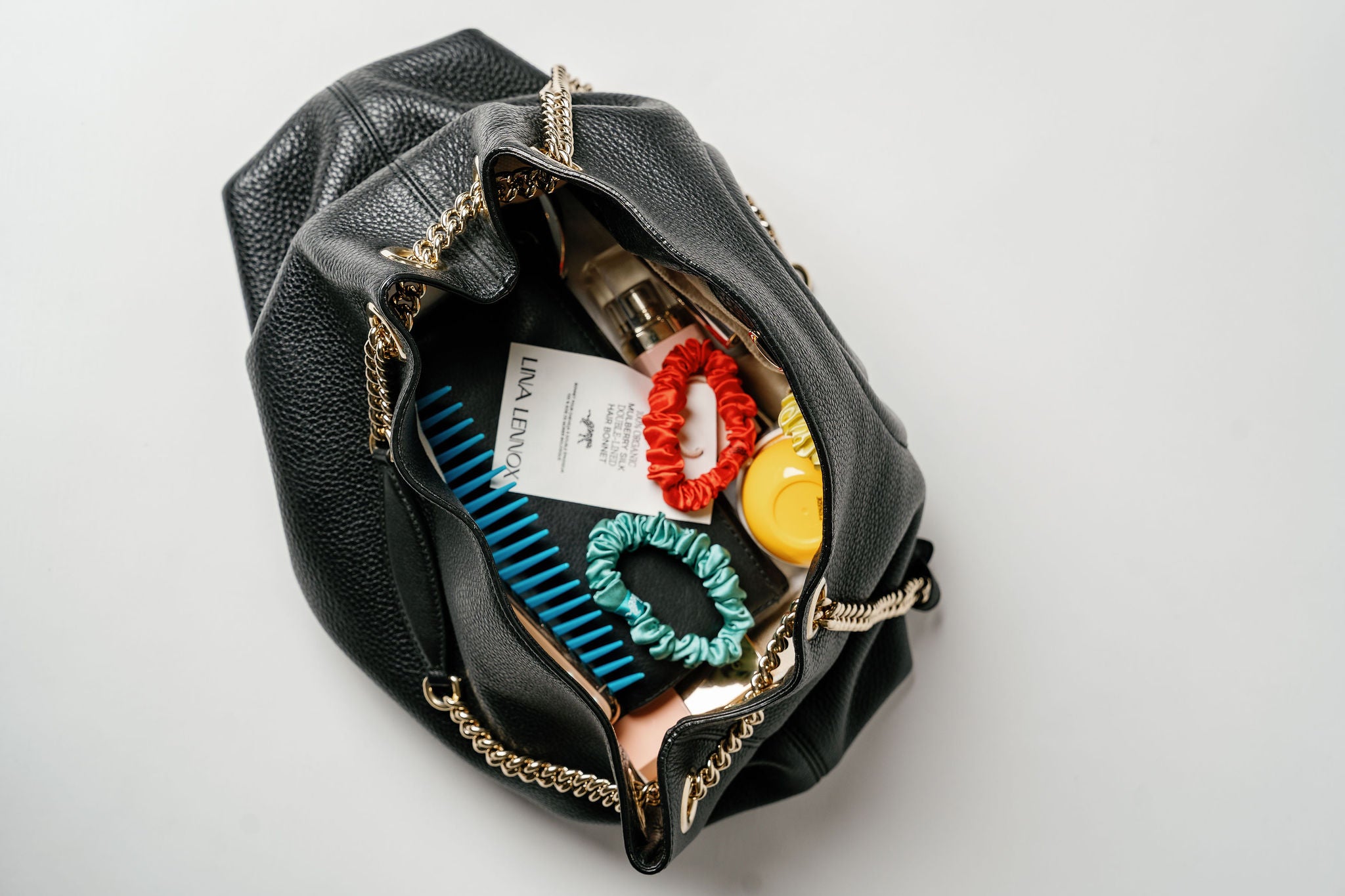 Organic Silk Small Scrunchie 3-Pack Onyx Black