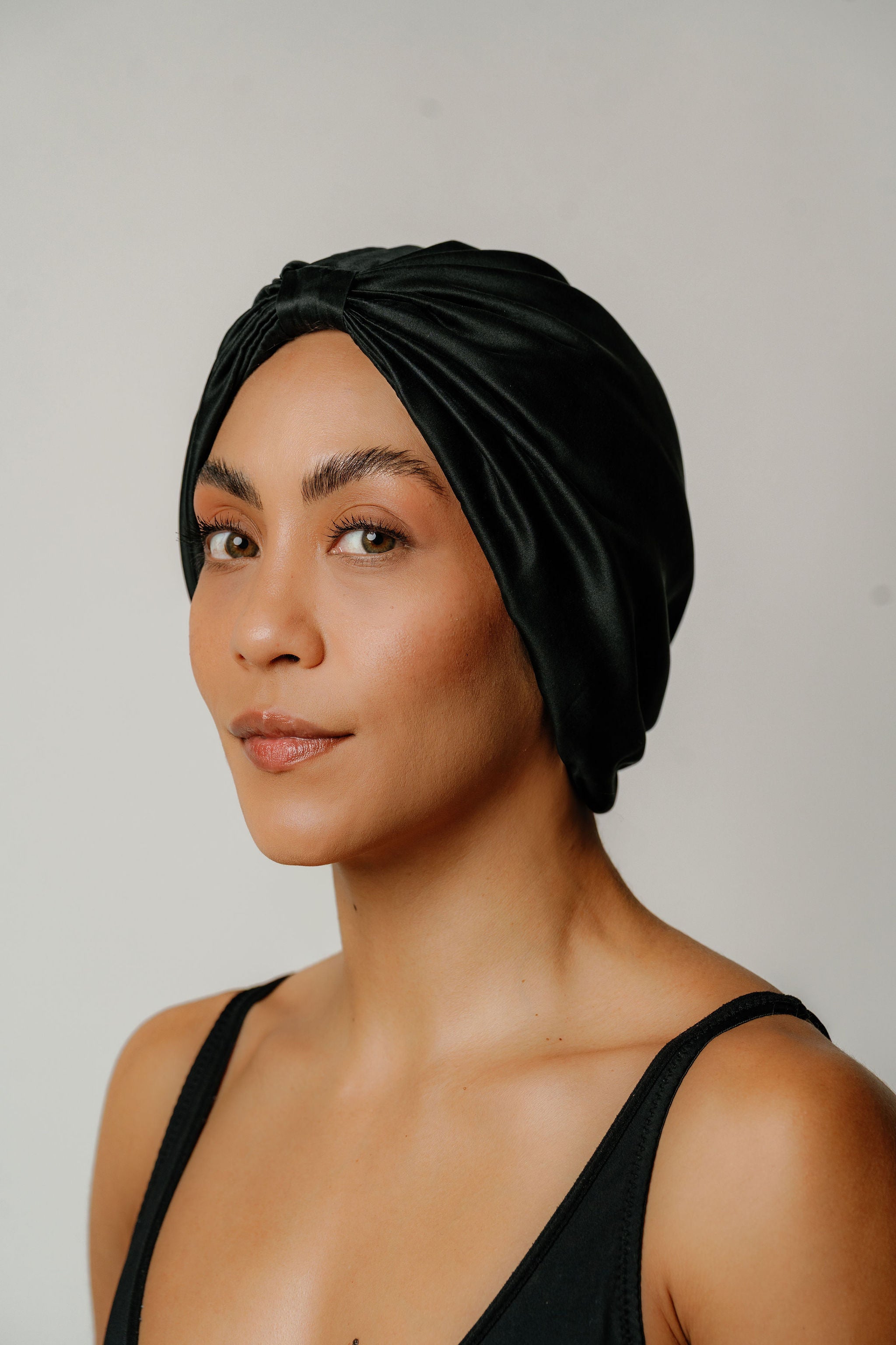 Organic Silk Hair Bonnet Onyx Black