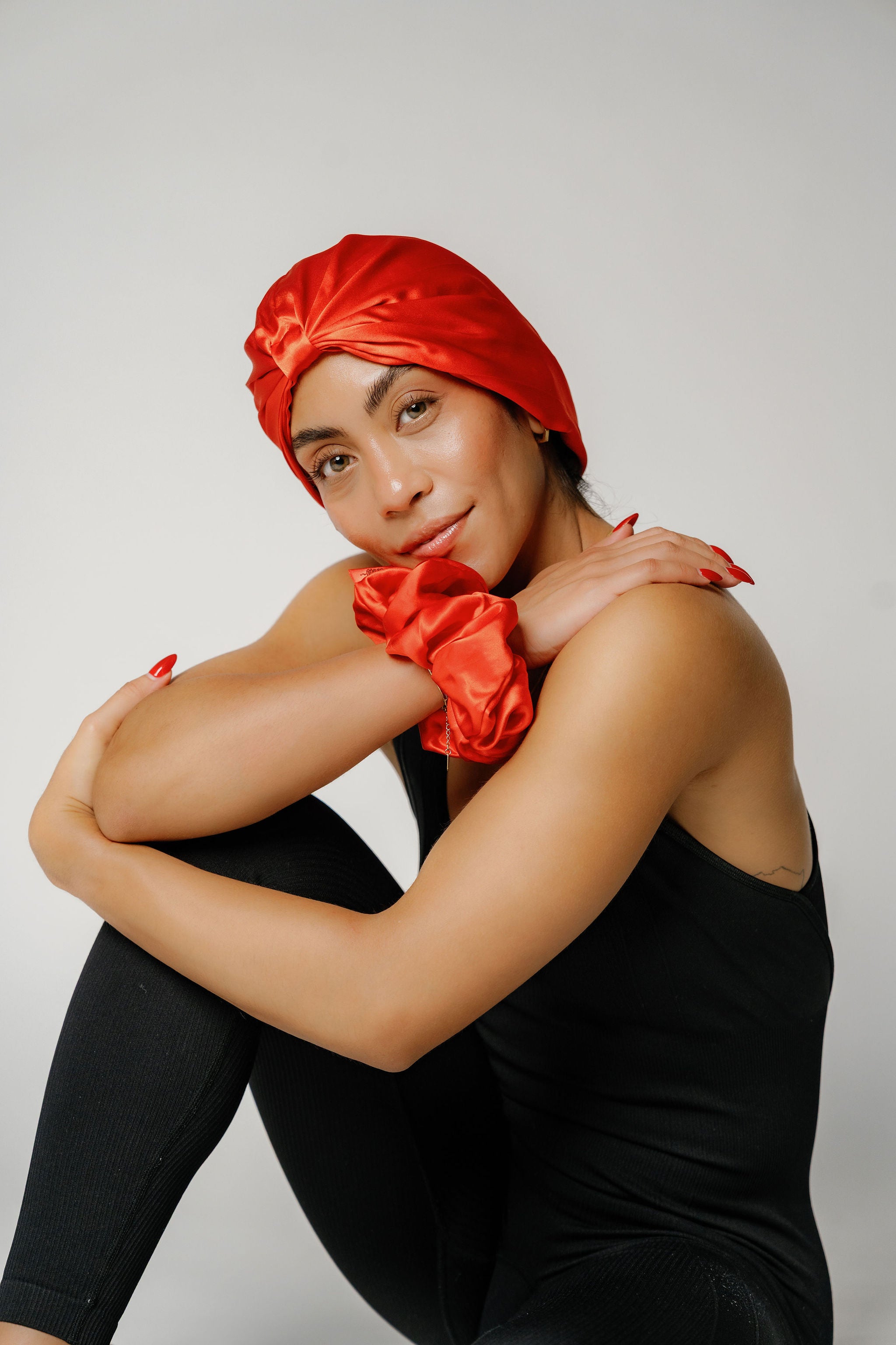 The Rouge Duo - Organic Silk Hair Bonnet + Oversized Scrunchie