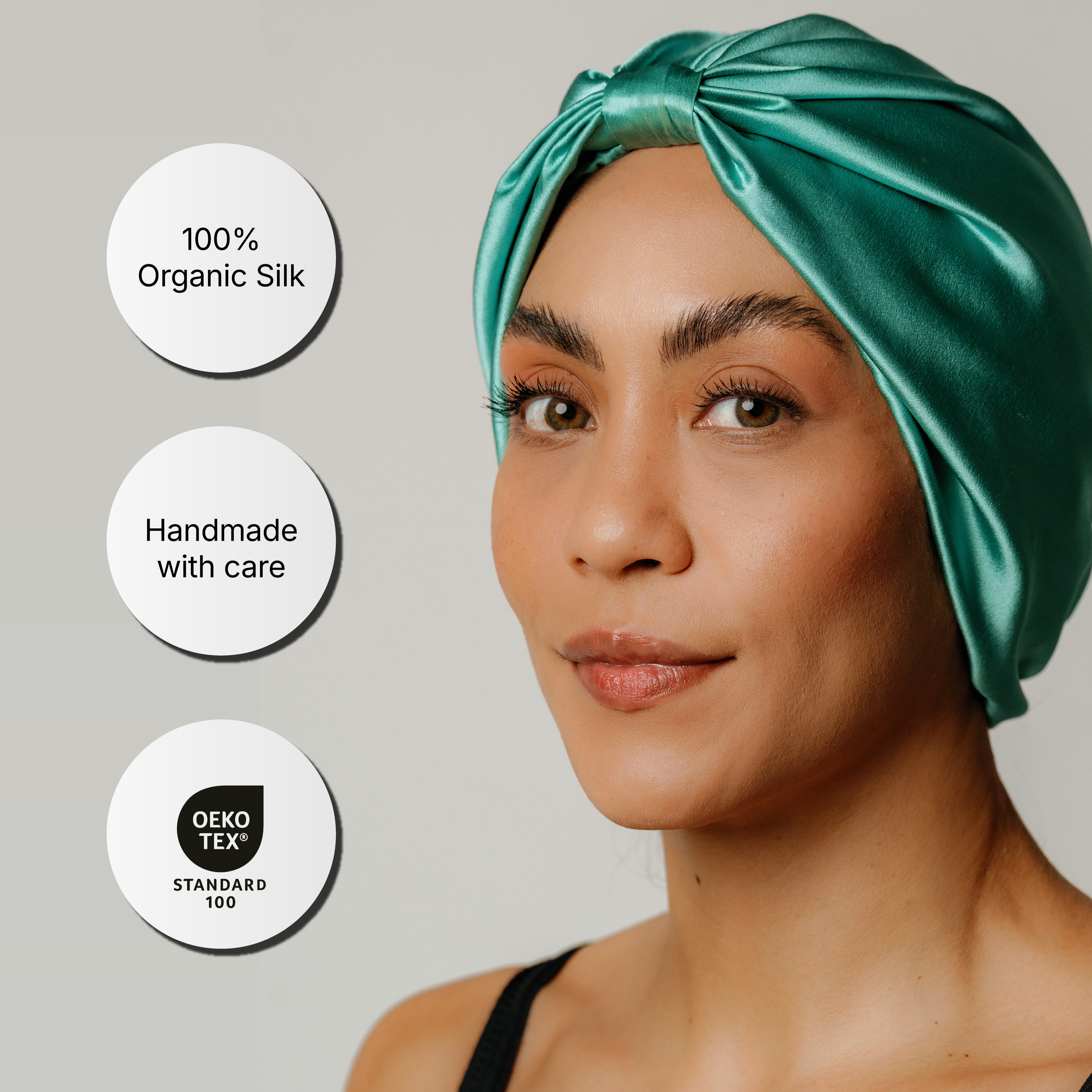 Bonnet en soie biologique pour cheveux