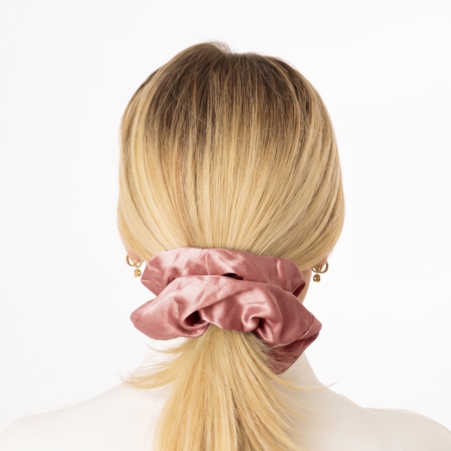Organic Silk Oversized Scrunchie Dusty Pink