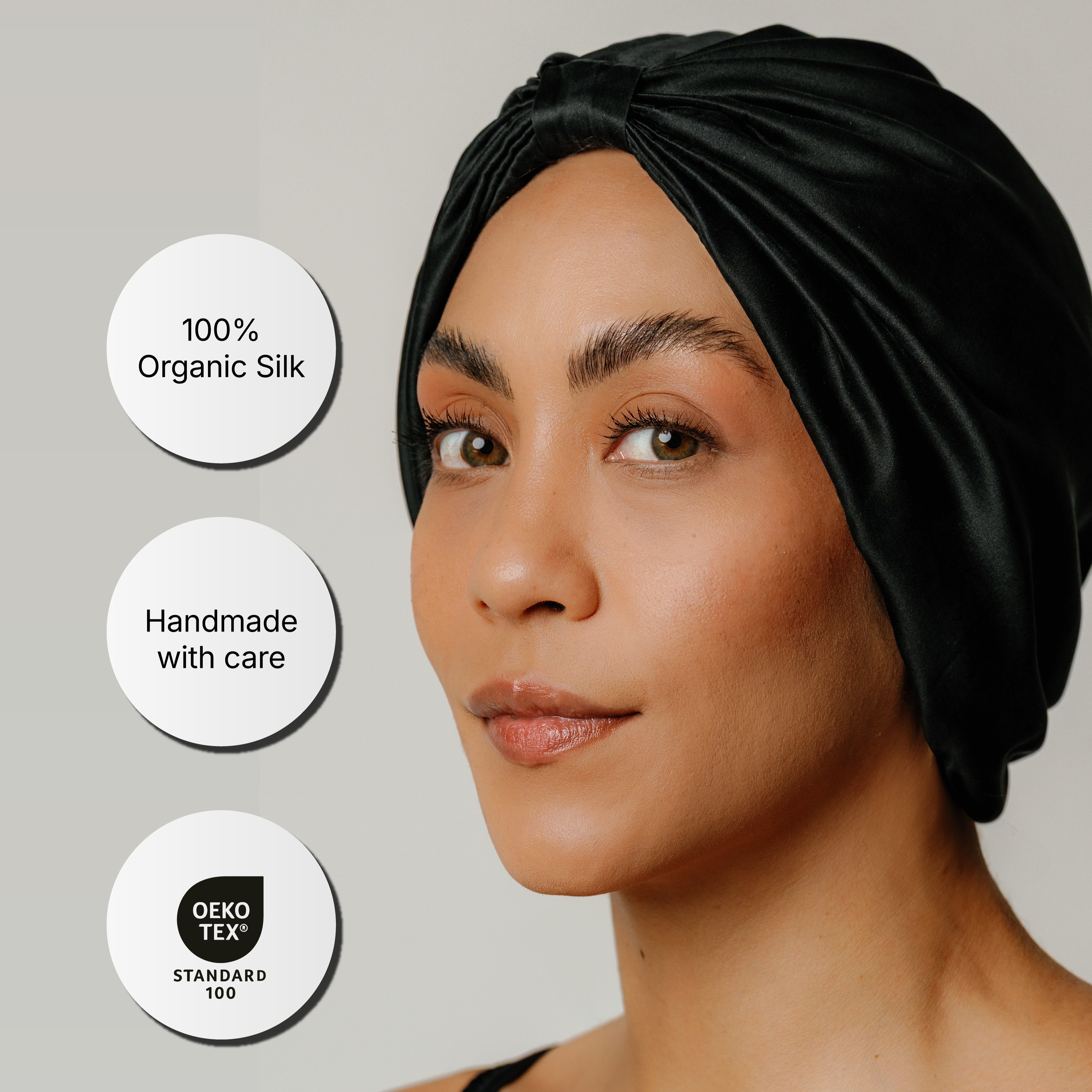 Bonnet en soie biologique pour cheveux