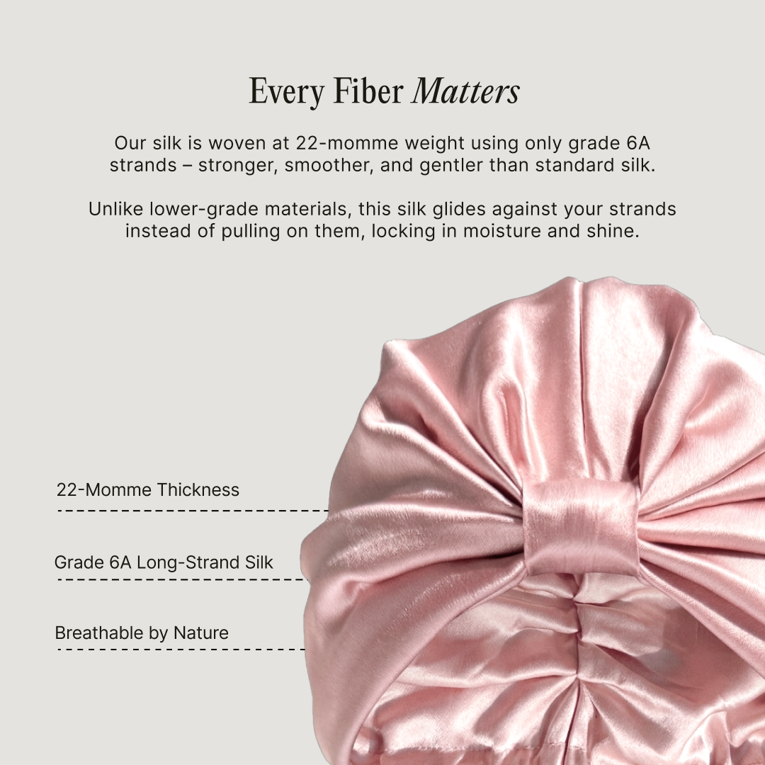 Organic Silk Hair Bonnet Baby Pink