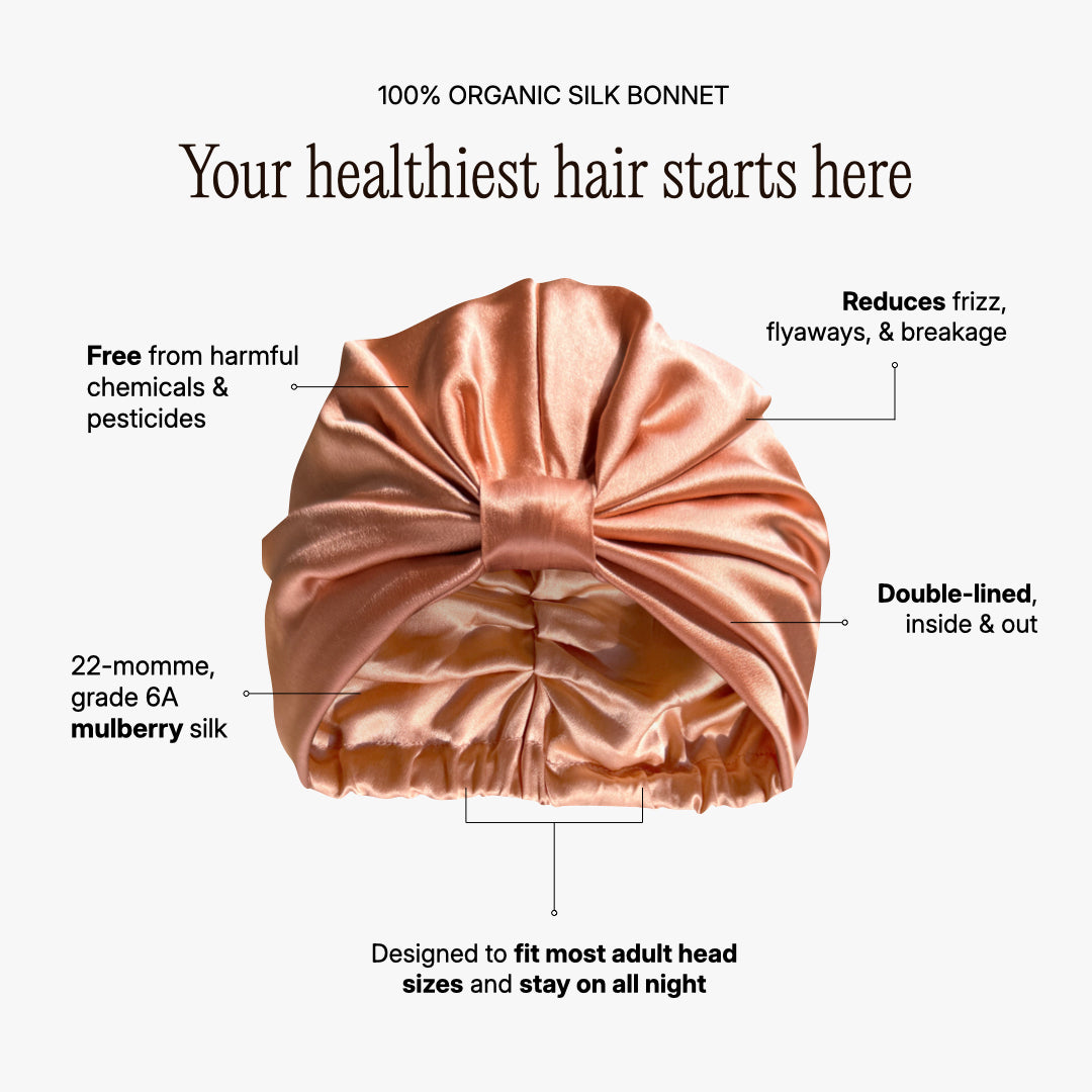 Bonnet en soie biologique pour cheveux