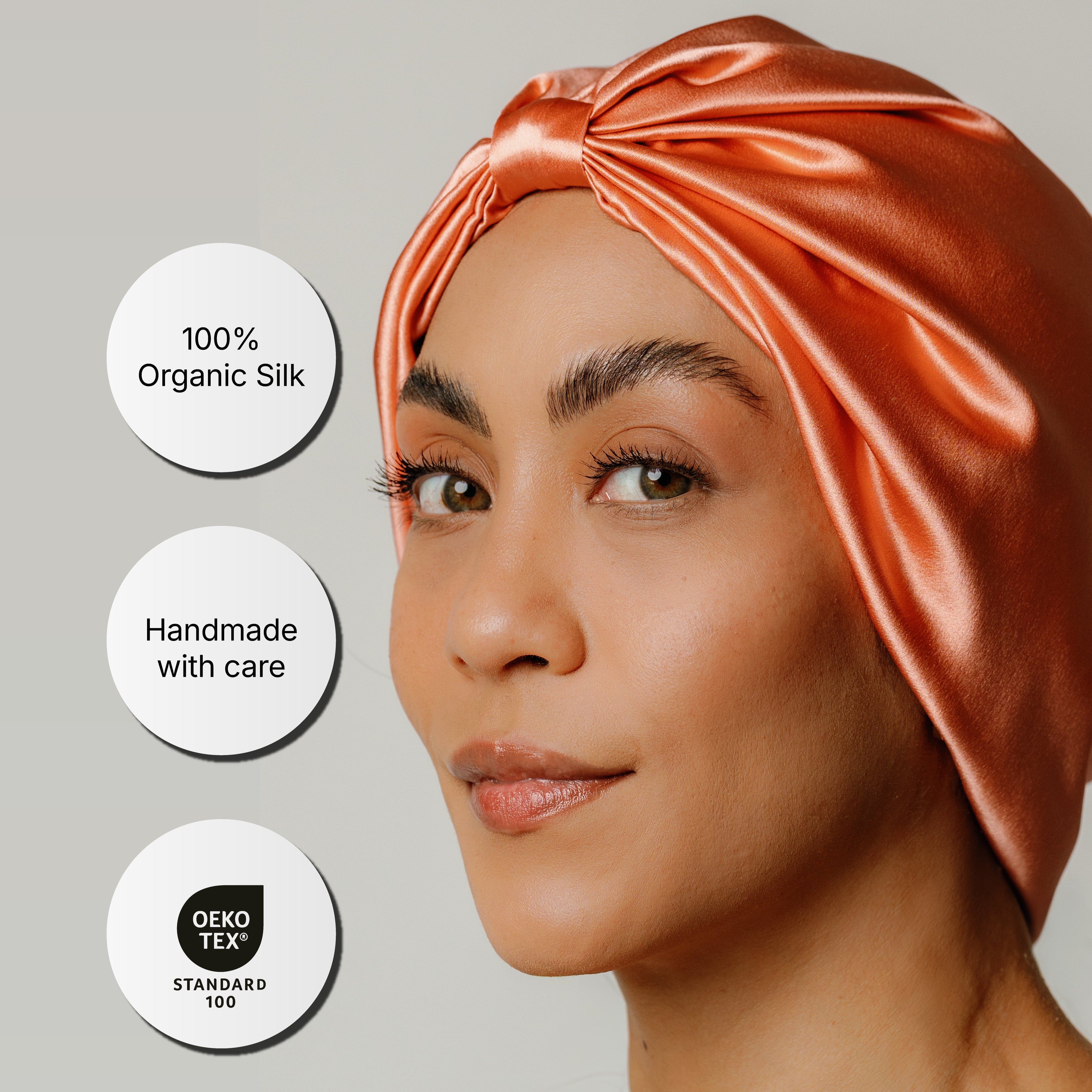 Bonnet en soie biologique pour cheveux
