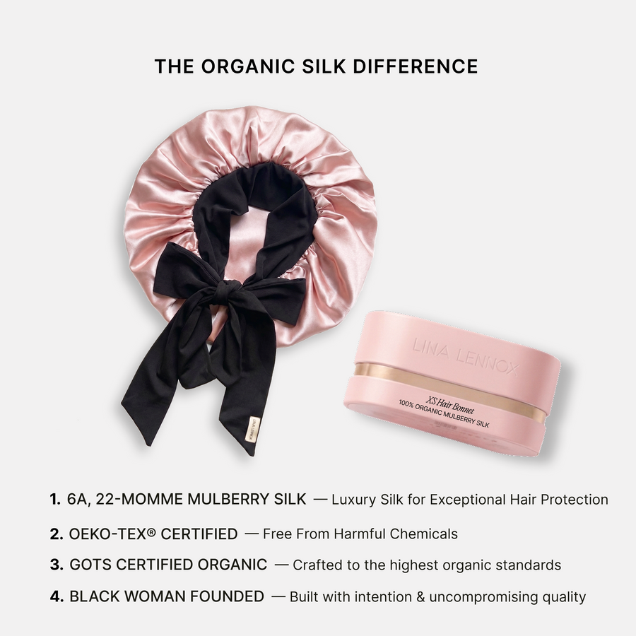 Gorro de seda orgánica para el cabello