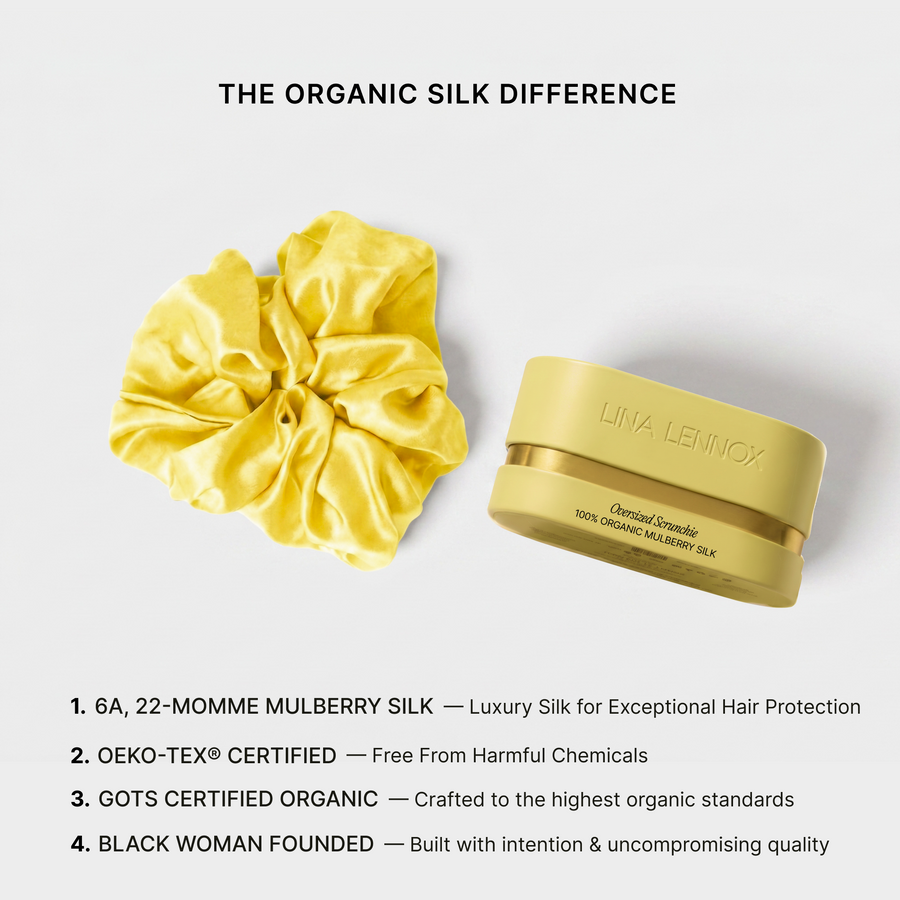 Organic Silk Oversized Scrunchie Sunshine Yellow