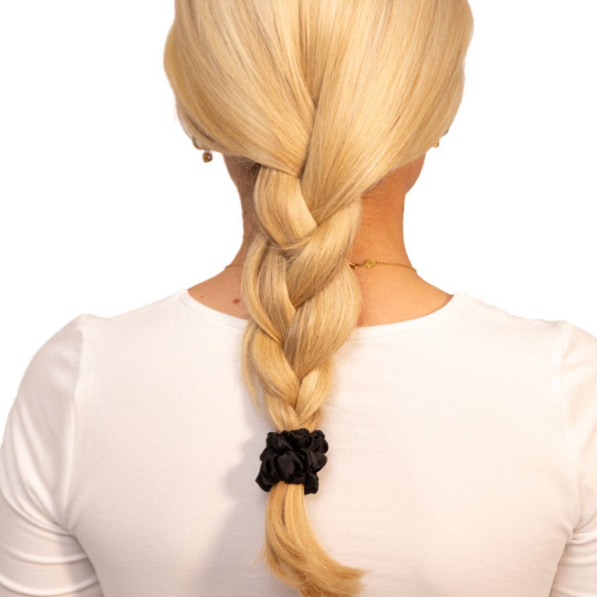 Organic Silk Small Scrunchie Onyx Black