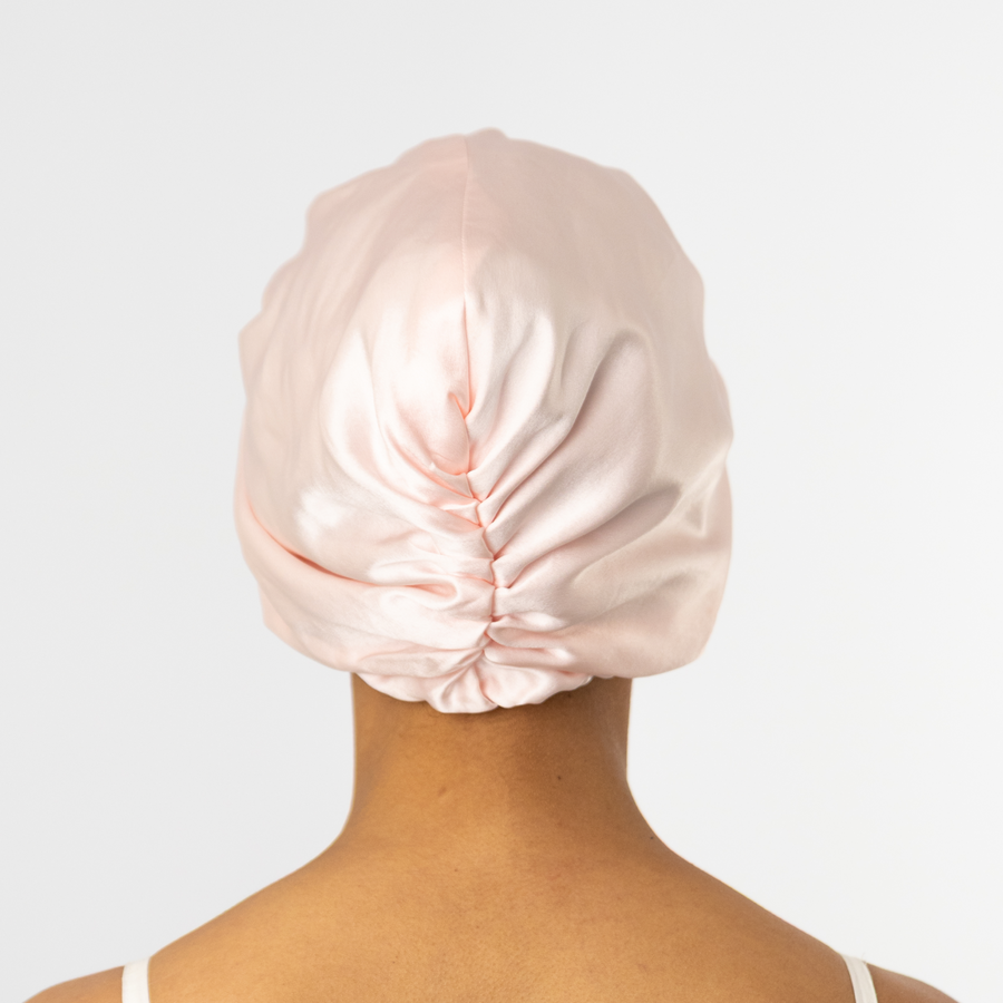 Organic Silk Hair Bonnet Blush Pink