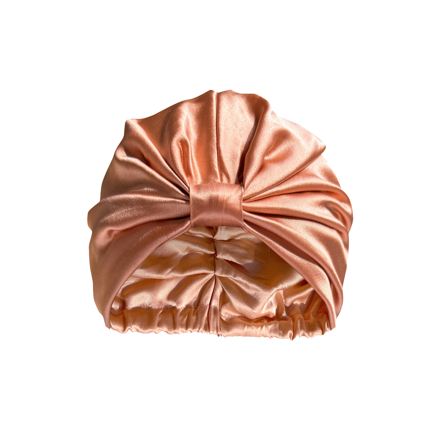 Organic Silk Hair Bonnet Peachy Coral