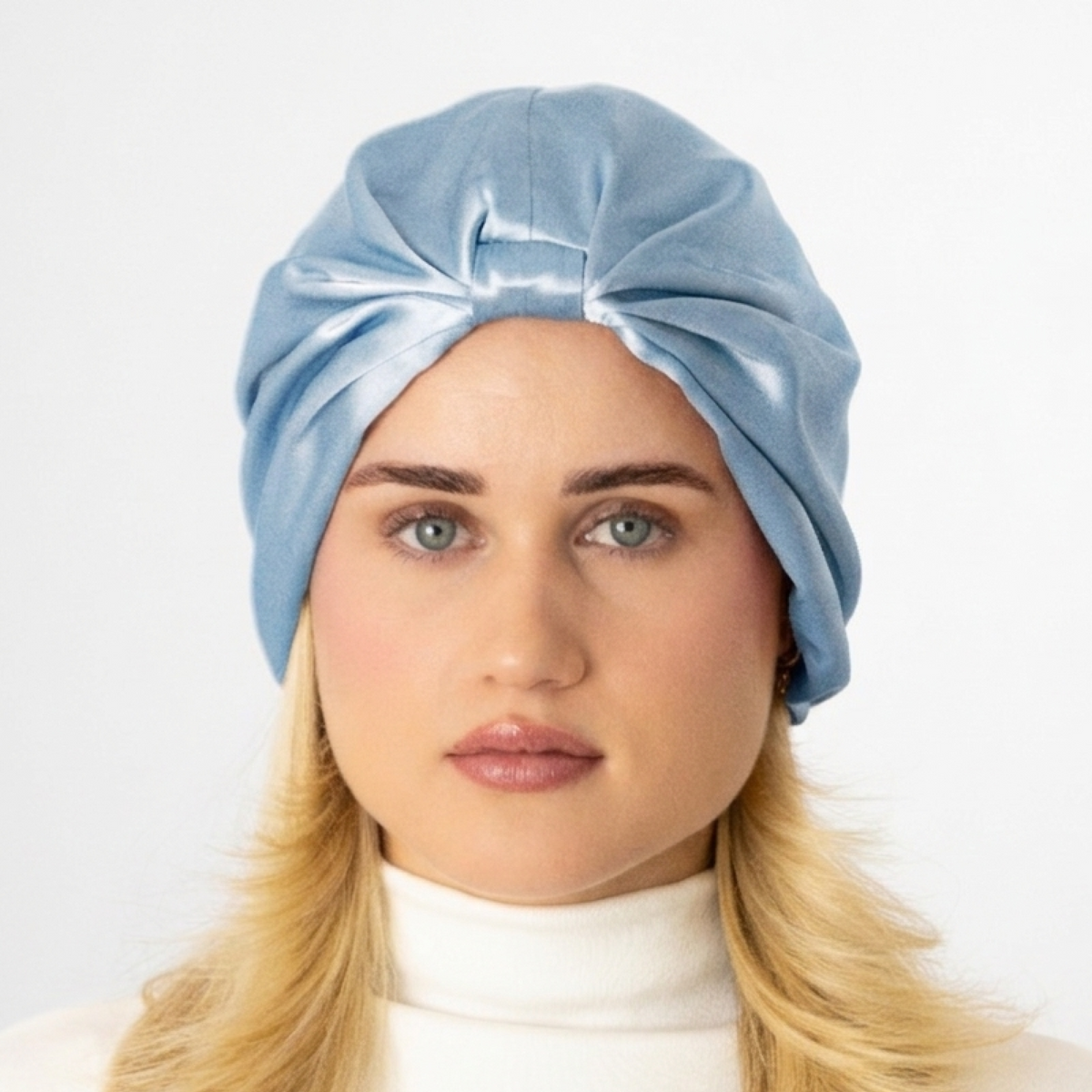 Organic Silk Hair Bonnet Powder Blue