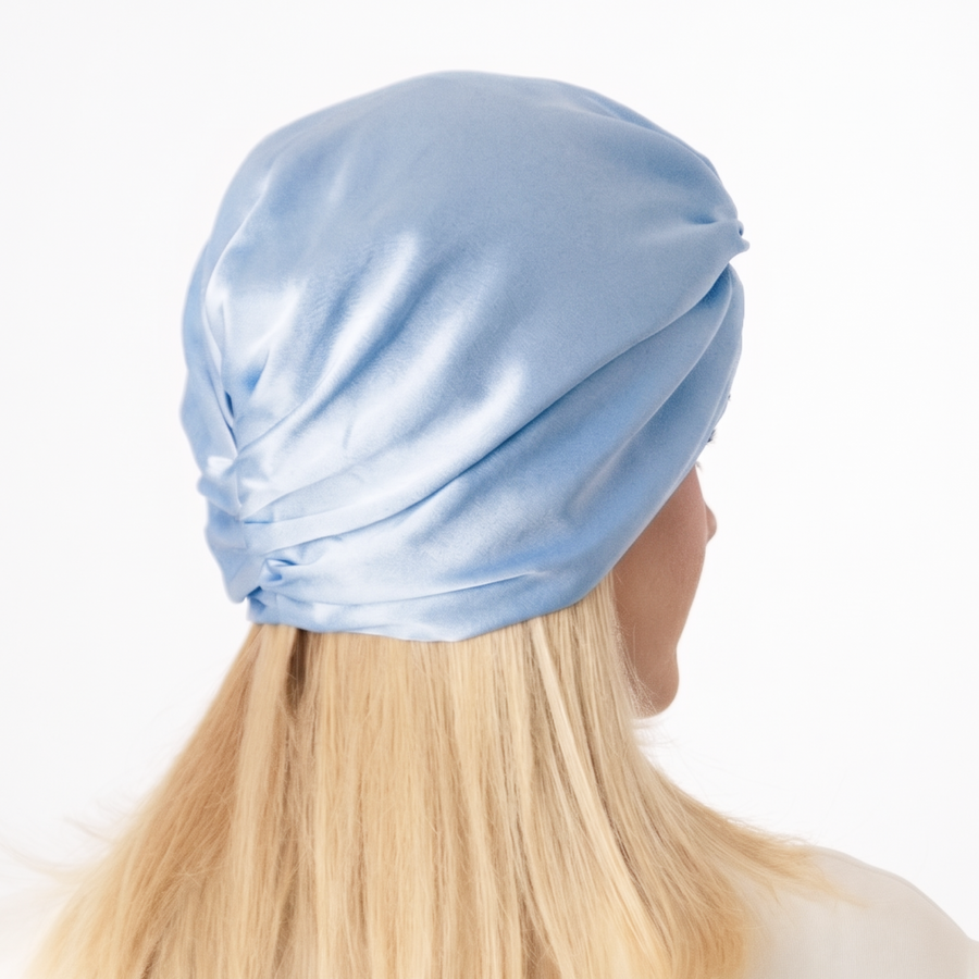 Organic Silk Hair Bonnet Powder Blue