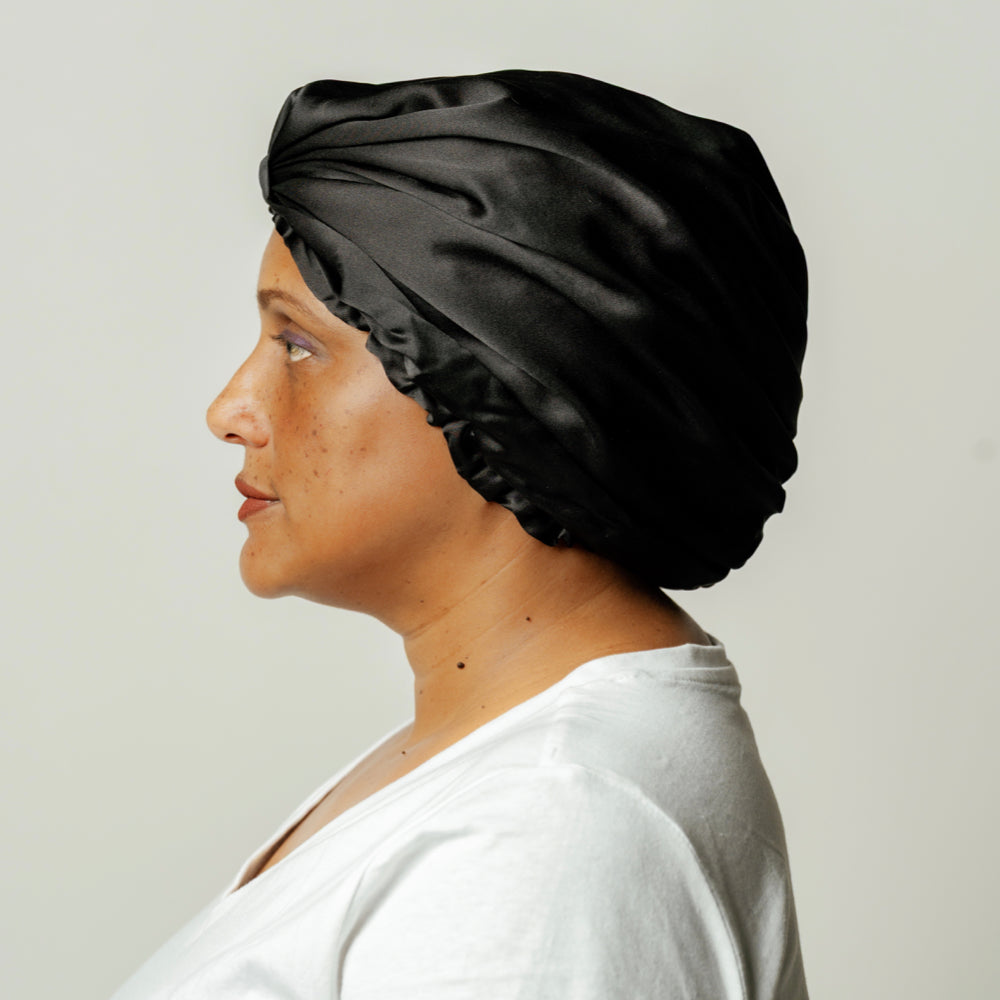 Bonnet en soie biologique pour cheveux