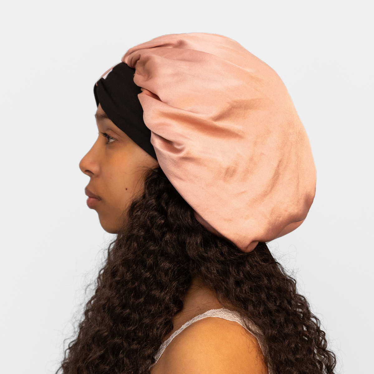 XL Organic Silk Hair Bonnet Dusty Pink