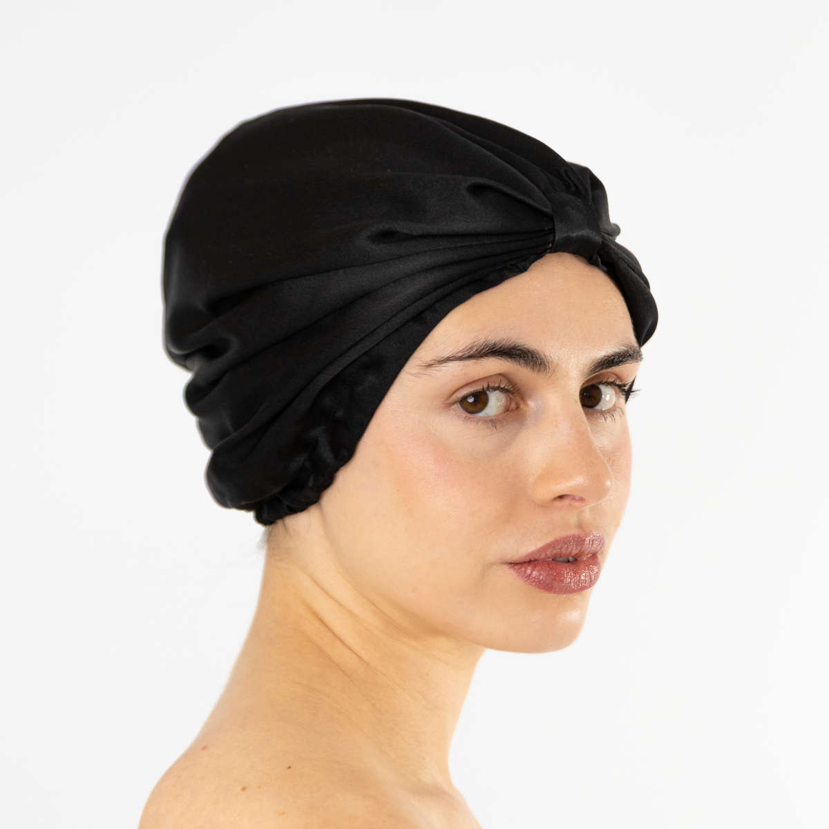 Organic Silk Hair Bonnet Onyx Black