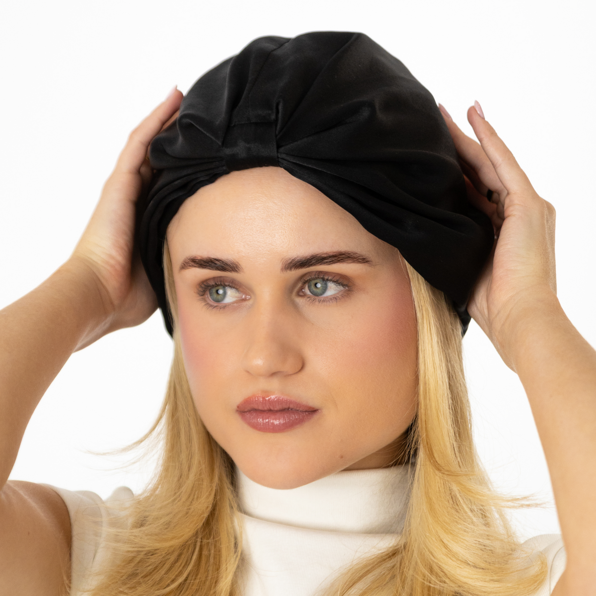 Organic Silk Hair Bonnet Onyx Black
