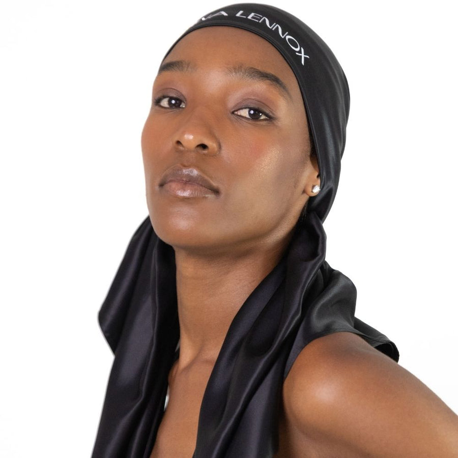 Organic Silk Onyx Black Scarf