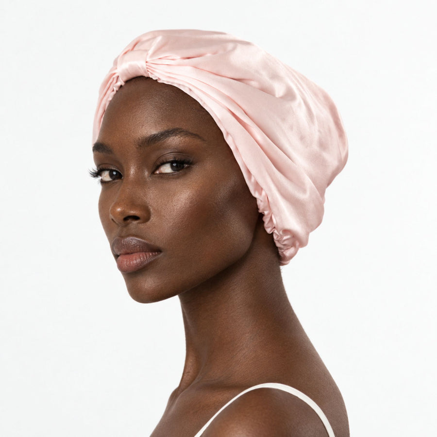 Organic Silk Hair Bonnet Blush Pink