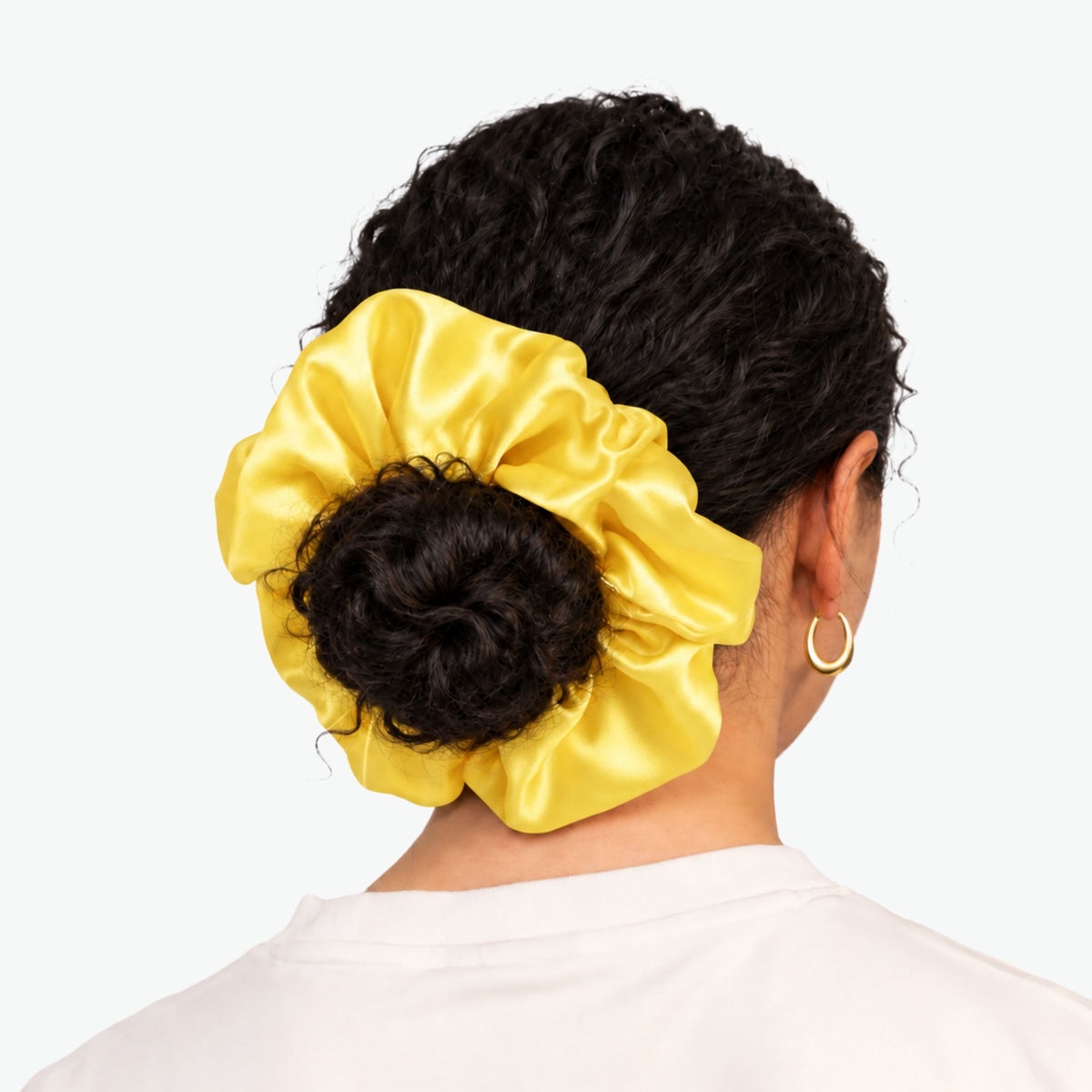 Organic Silk Oversized Scrunchie Sunshine Yellow
