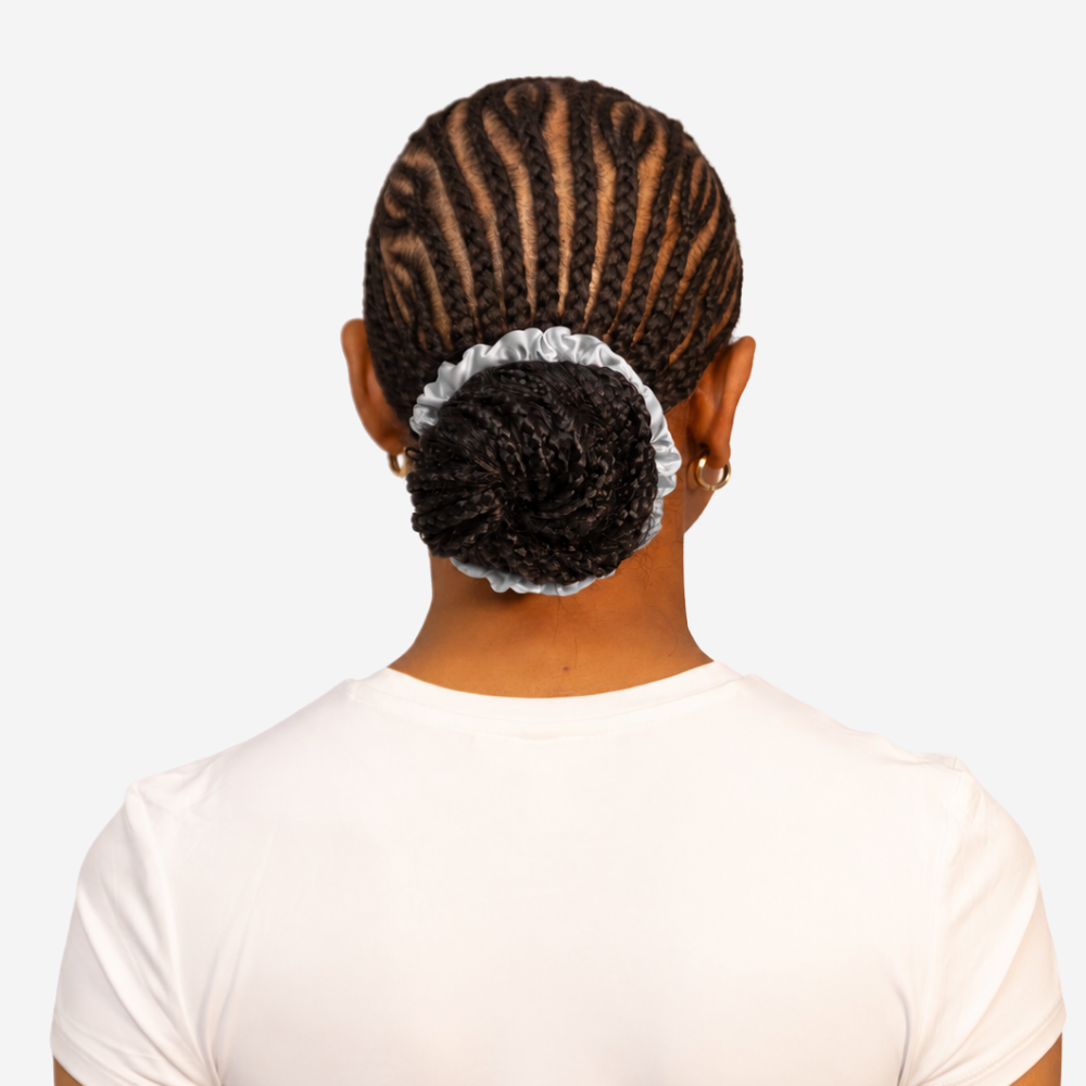 Organic Silk Small Scrunchie Silver