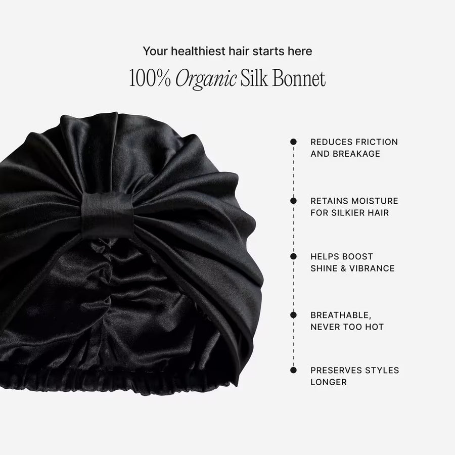 Bonnet en soie biologique pour cheveux