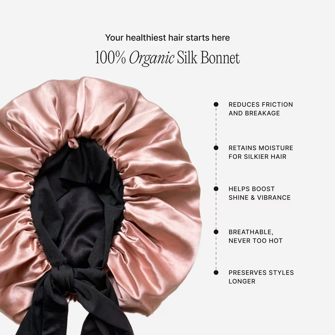 Gorro de seda orgánica para el cabello