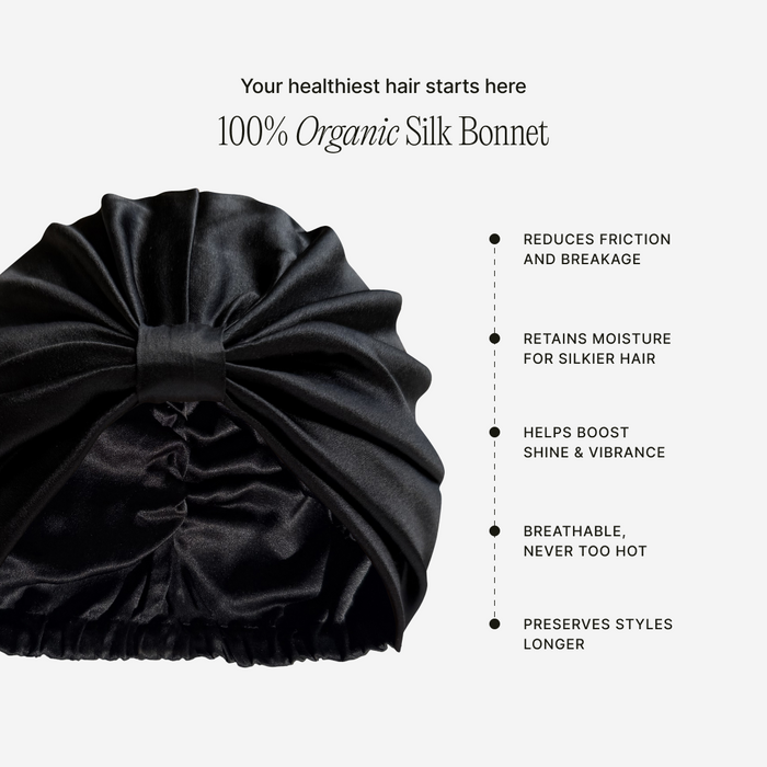 Bonnet en soie biologique pour cheveux
