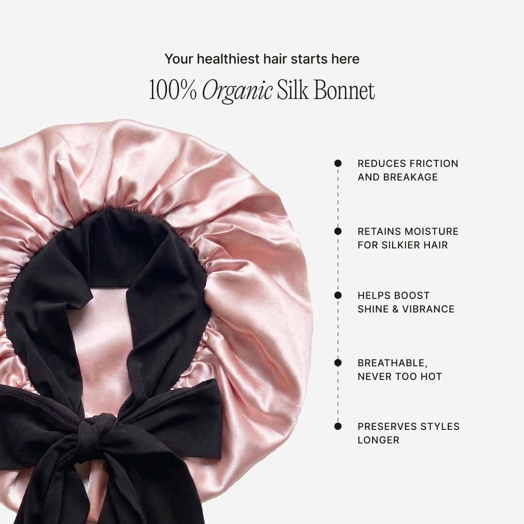 Organic Silk XS Hair Bonnet - Blush Pink