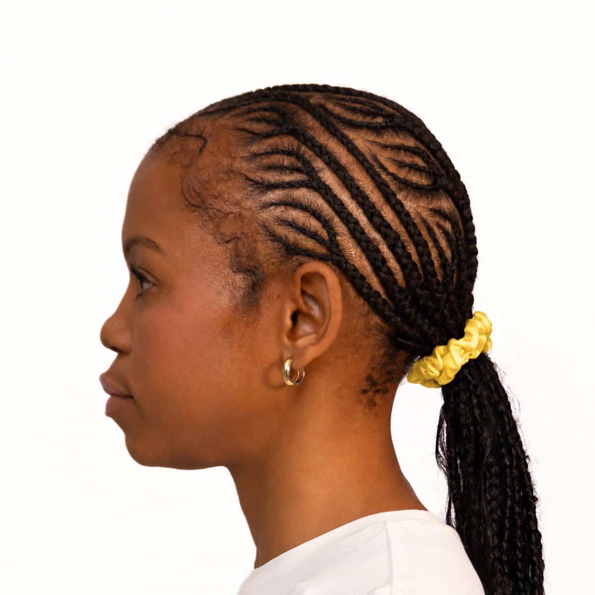 Organic Silk Small Scrunchie Sunshine Yellow