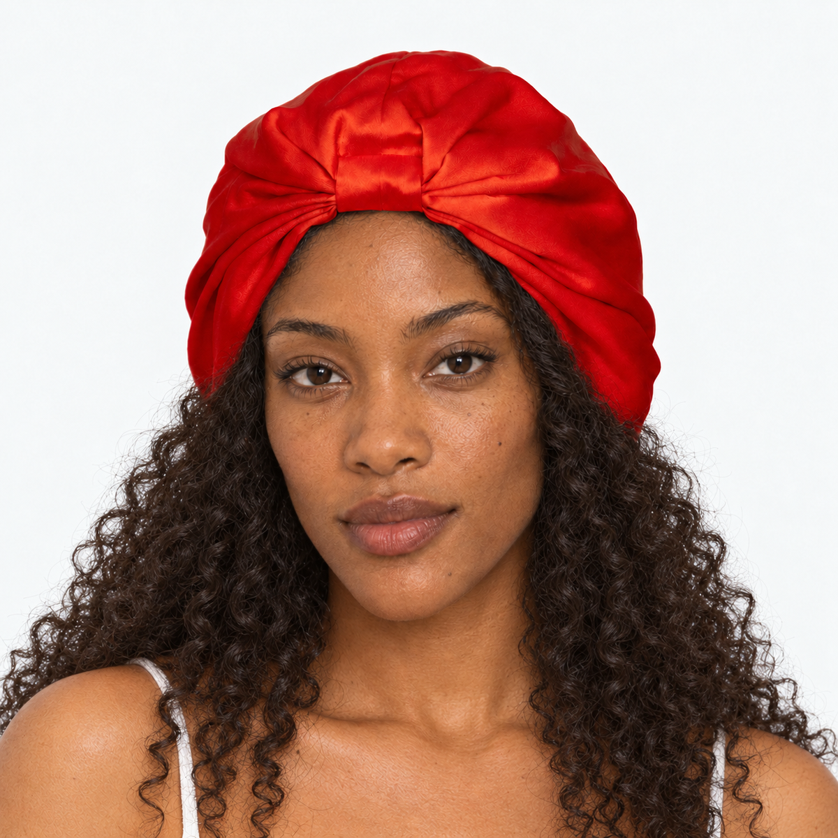 Organic Silk Hair Bonnet Tomato Red