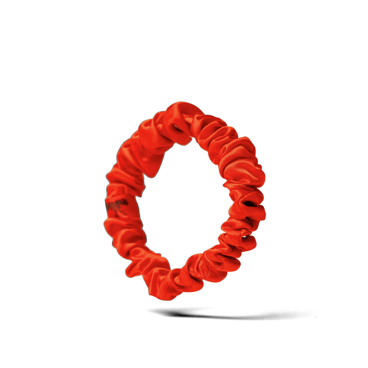Organic Silk Small Scrunchie Tomato Red