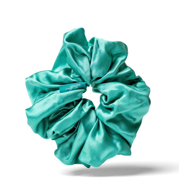 Organic Silk Oversized Scrunchie Jade Green