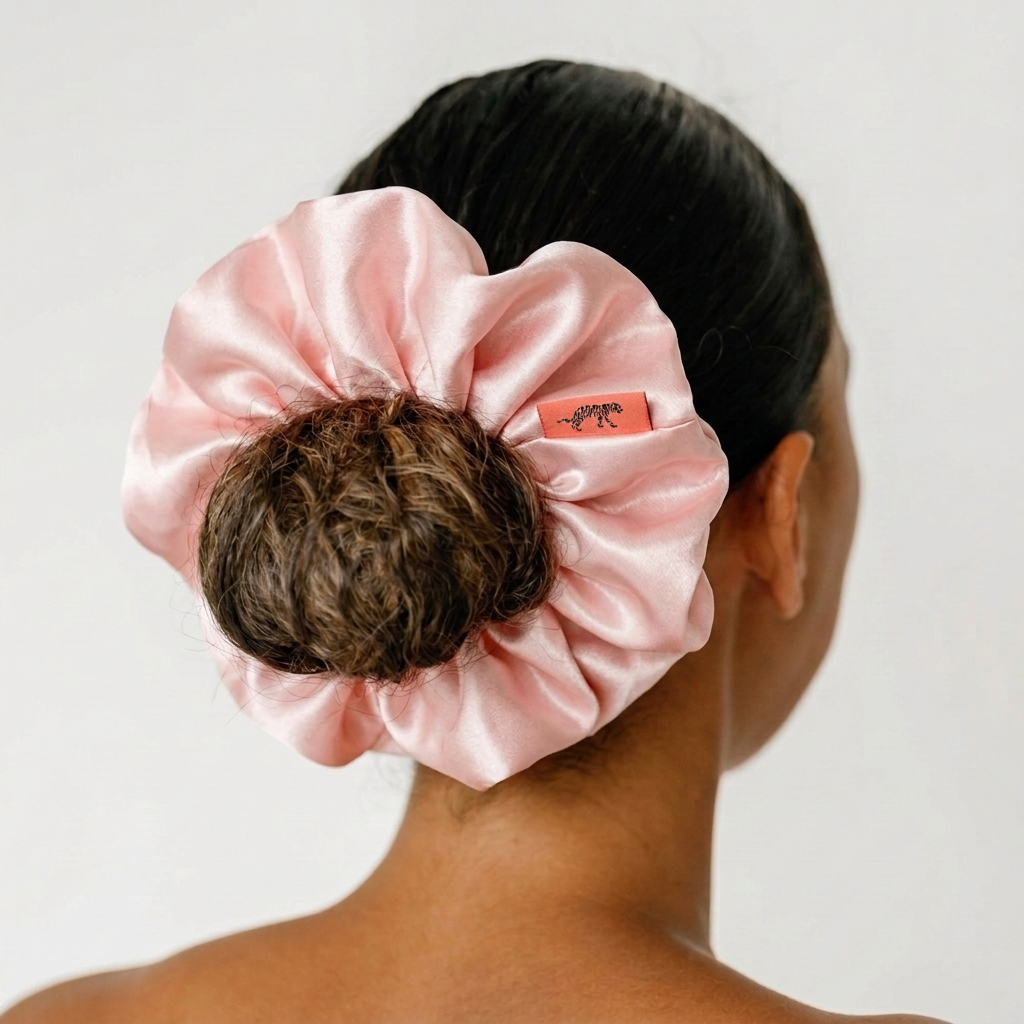 Organic Silk Oversized Scrunchie Blush Pink