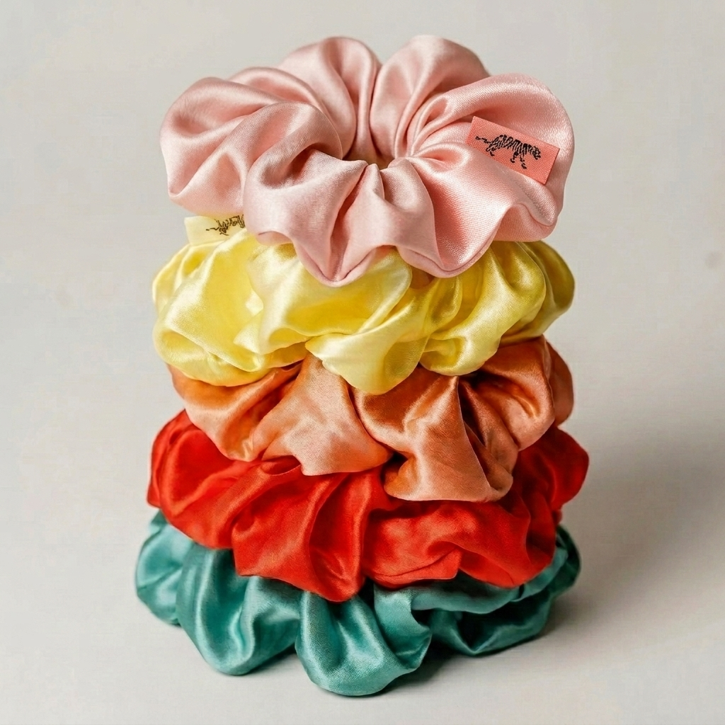 Organic Silk Oversized Scrunchie Blush Pink