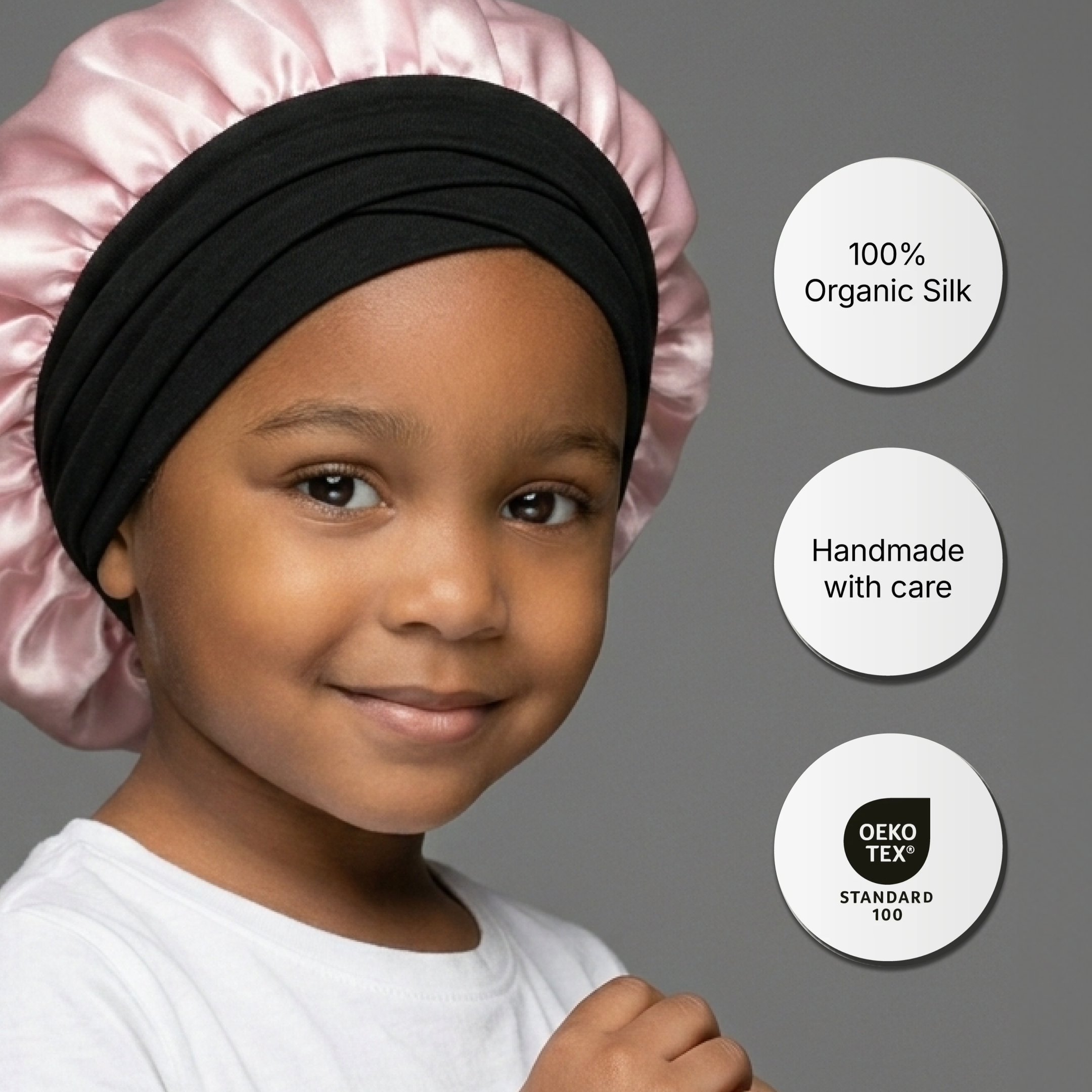 Bonnet en soie biologique pour cheveux