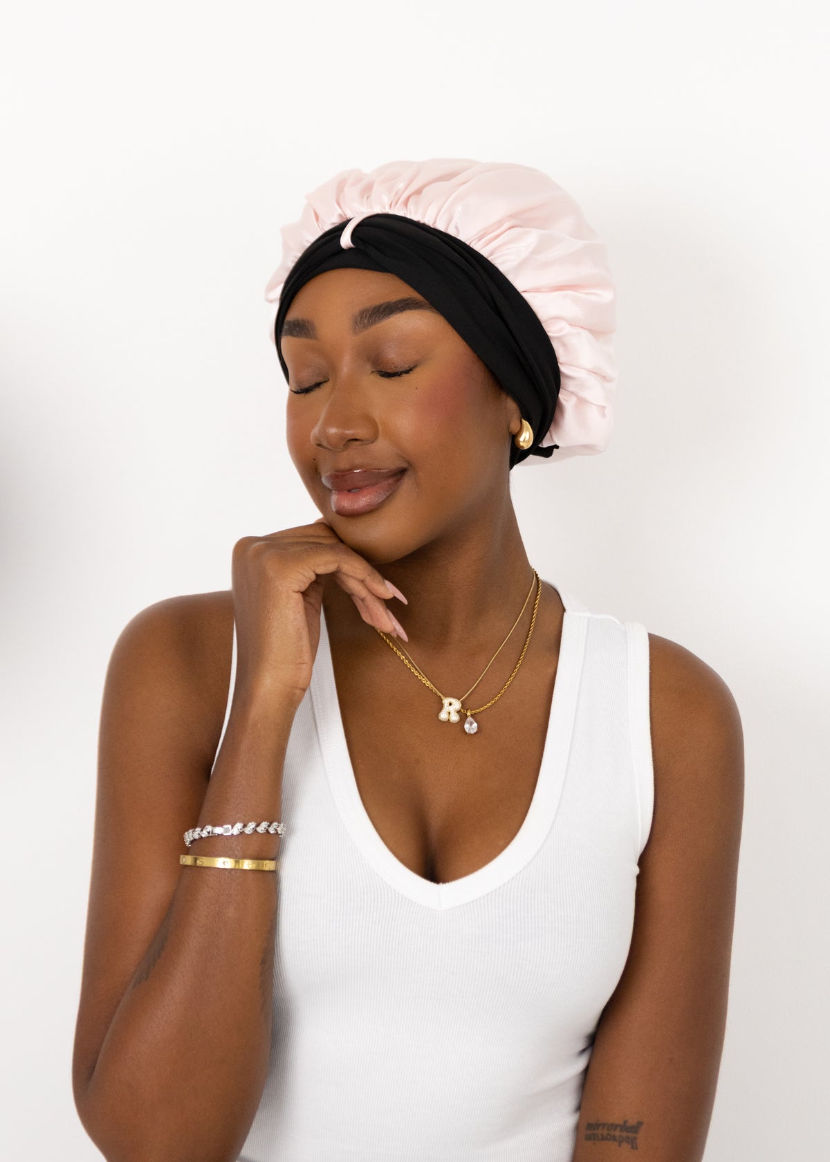 Organic Silk XS Hair Bonnet - Blush Pink