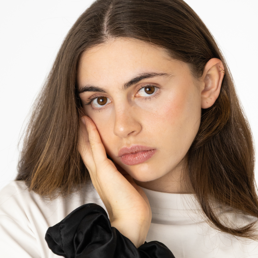 Oversized Organic Silk Scrunchie Onyx Black