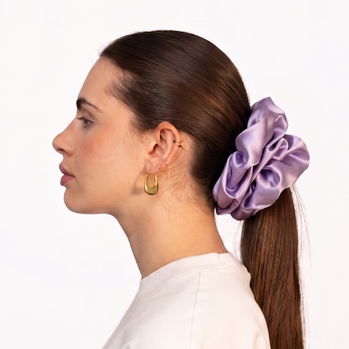 Organic Silk Oversized Scrunchie Dreamy lilac