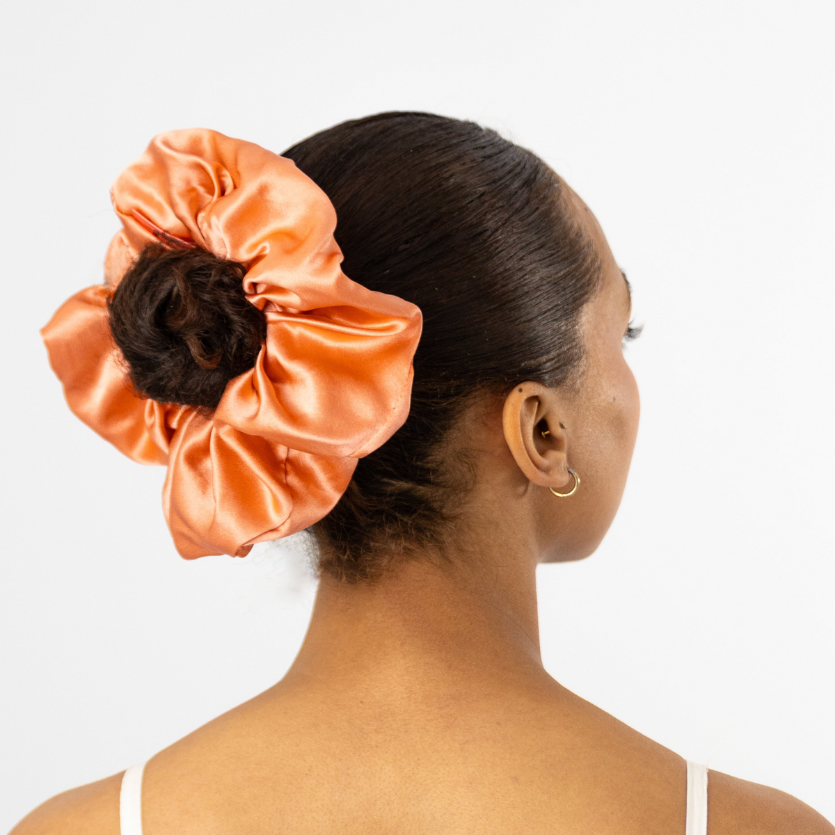 Organic Silk Oversized Scrunchie Peachy Coral