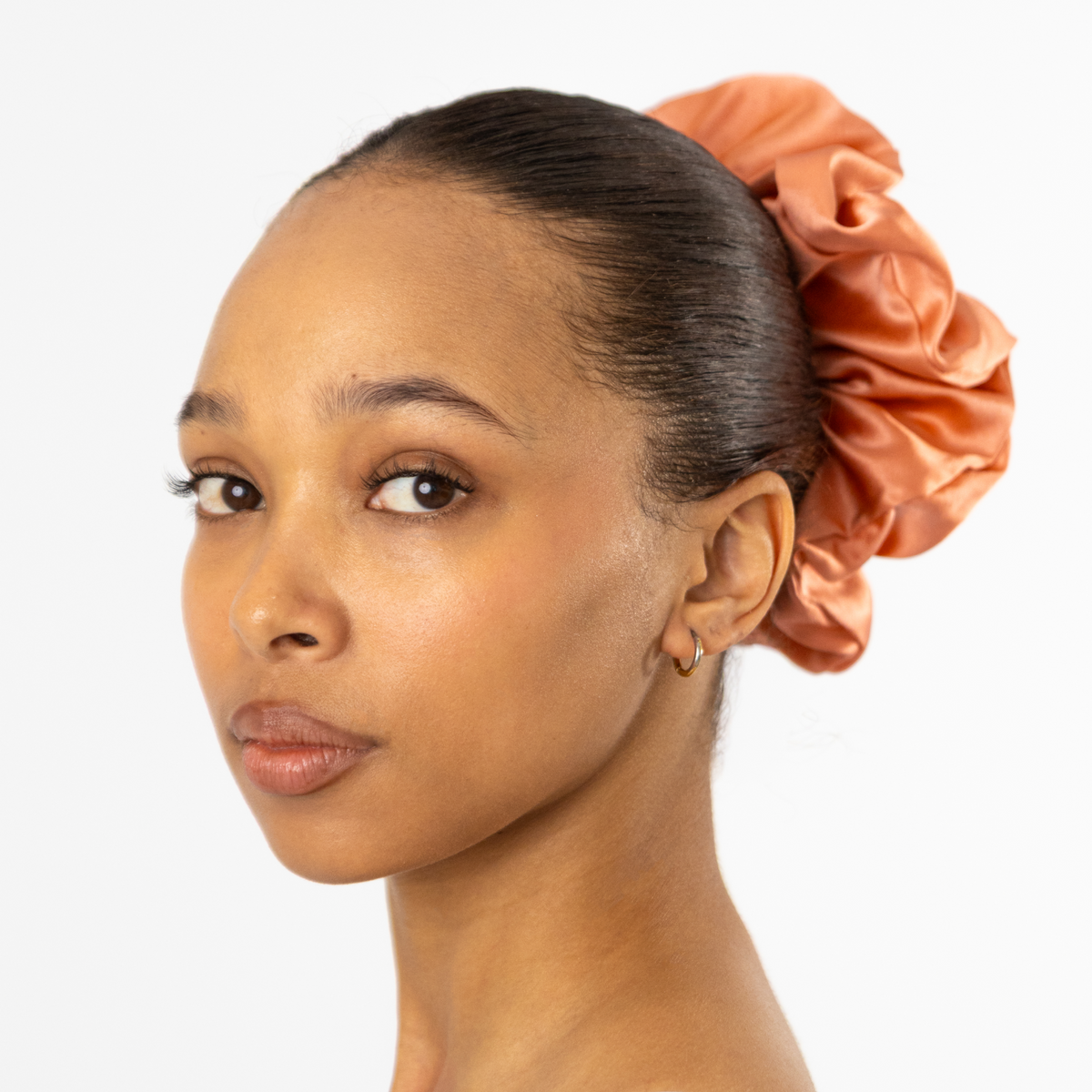 Organic Silk Oversized Scrunchie Peachy Coral