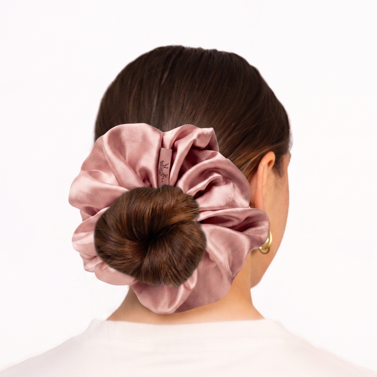 Organic Silk Oversized Scrunchie Dusty Pink