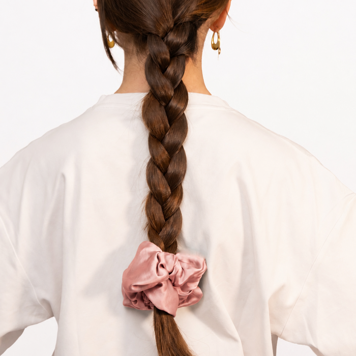 Organic Silk Oversized Scrunchie Dusty Pink