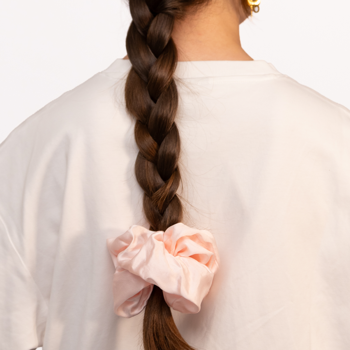 Organic Silk Oversized Scrunchie Blush Pink