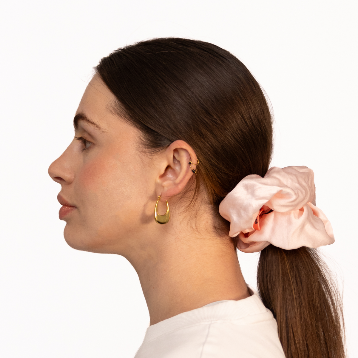 Organic Silk Oversized Scrunchie Blush Pink