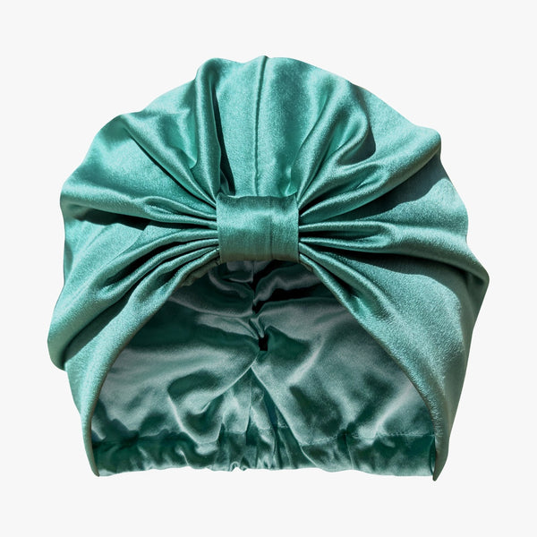 Organic Silk Hair Bonnet Jade Green