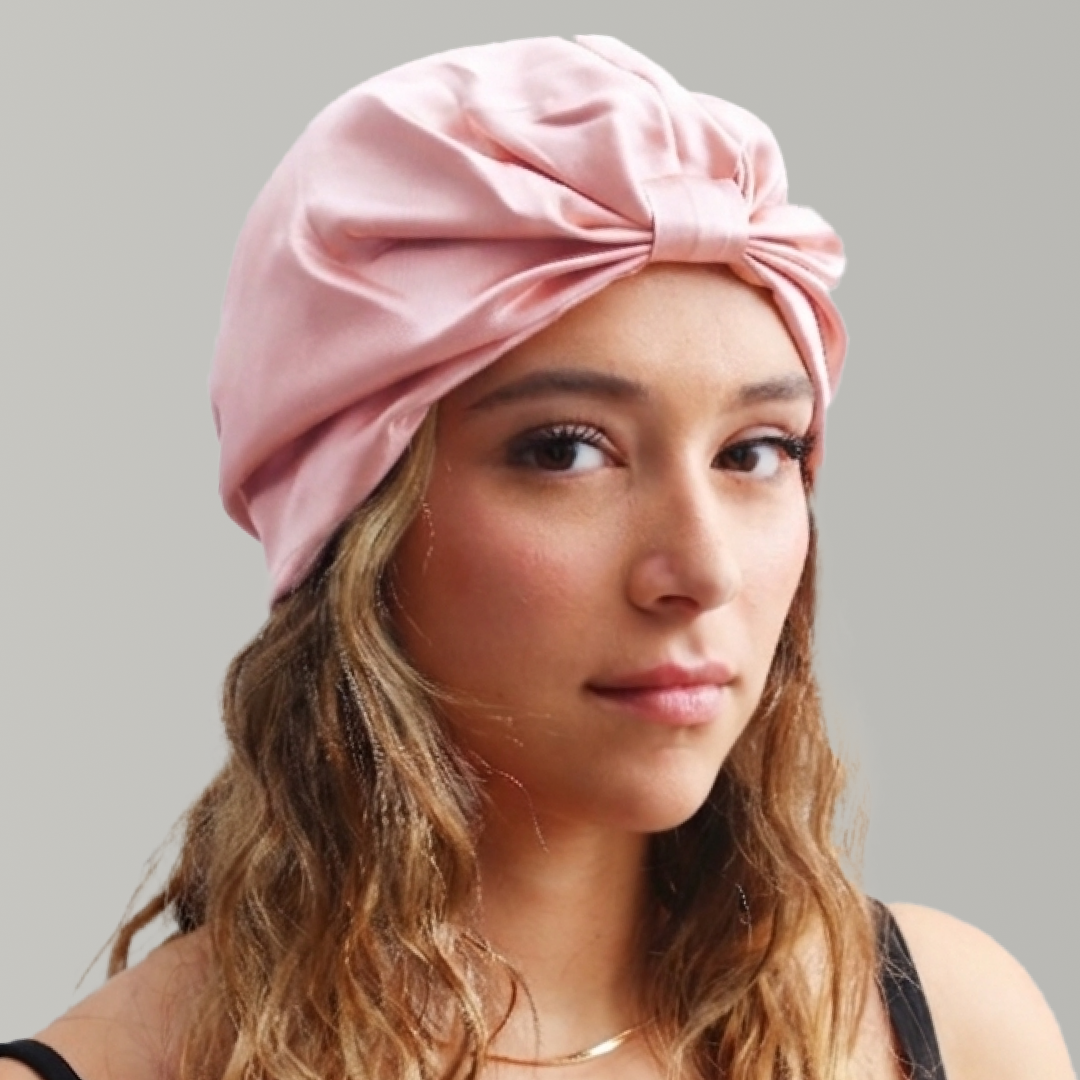 Organic Silk Hair Bonnet Baby Pink