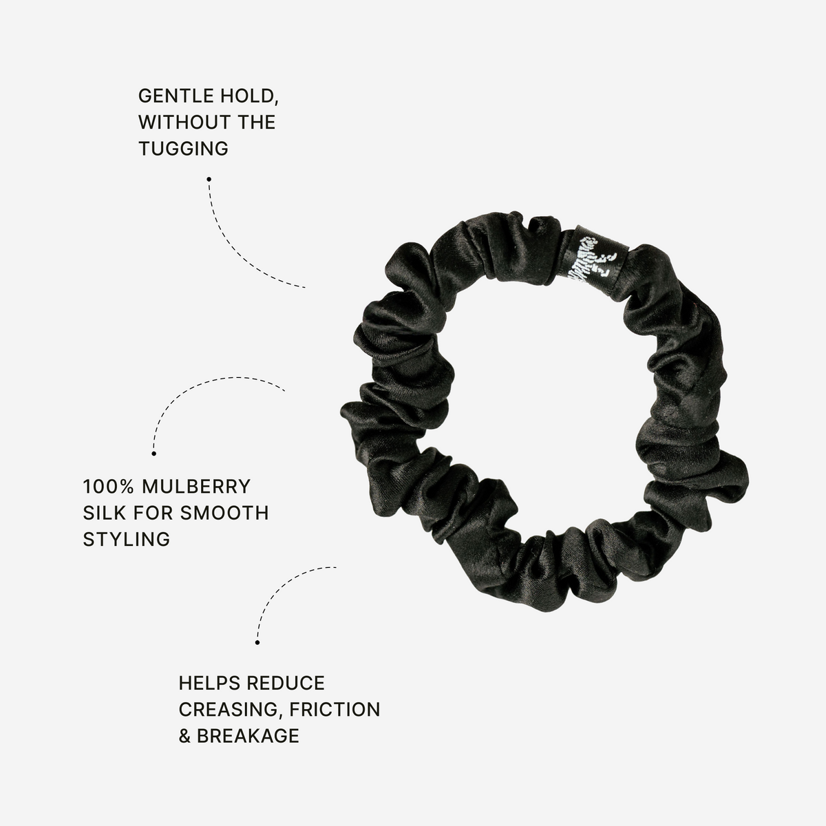 Organic Silk Small Scrunchie Onyx Black