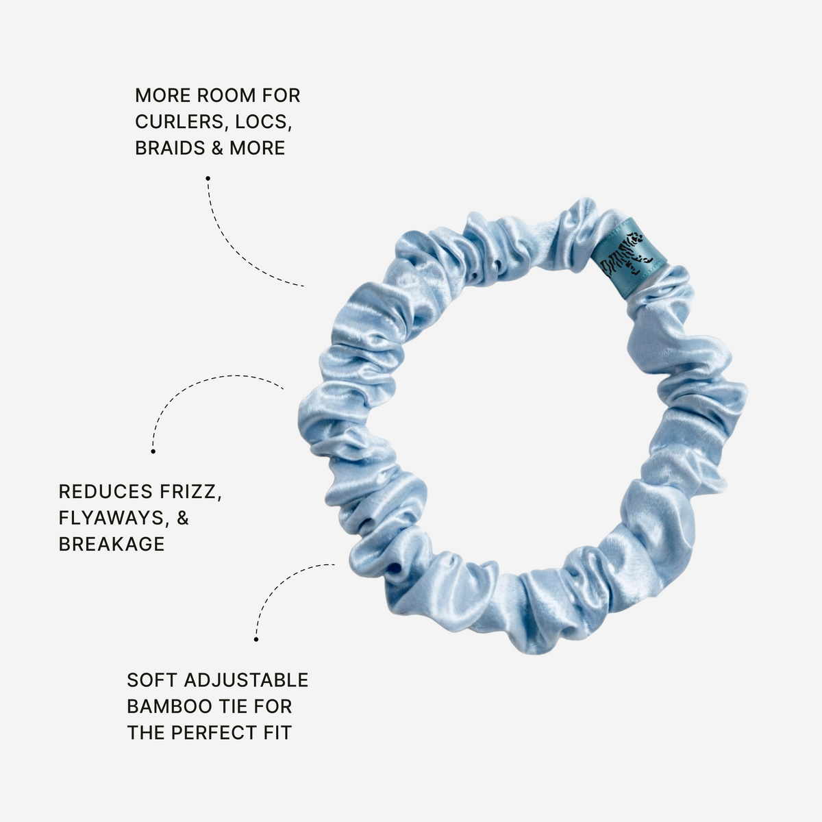 Organic Silk Small Scrunchie Powder Blue