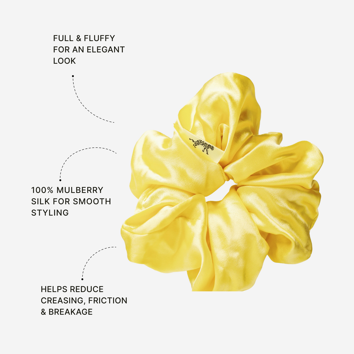 Organic Silk Oversized Scrunchie Sunshine Yellow