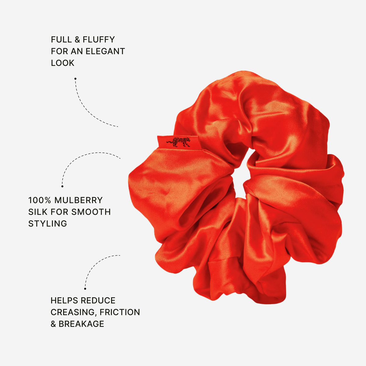 Organic Silk Oversized Scrunchie Tomato Red